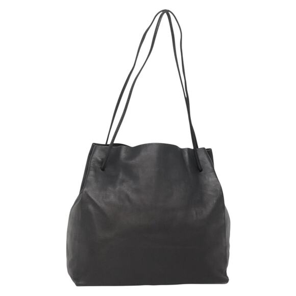 PRADA Shoulder Bag Leather Black Silver - Picture 1 of 12